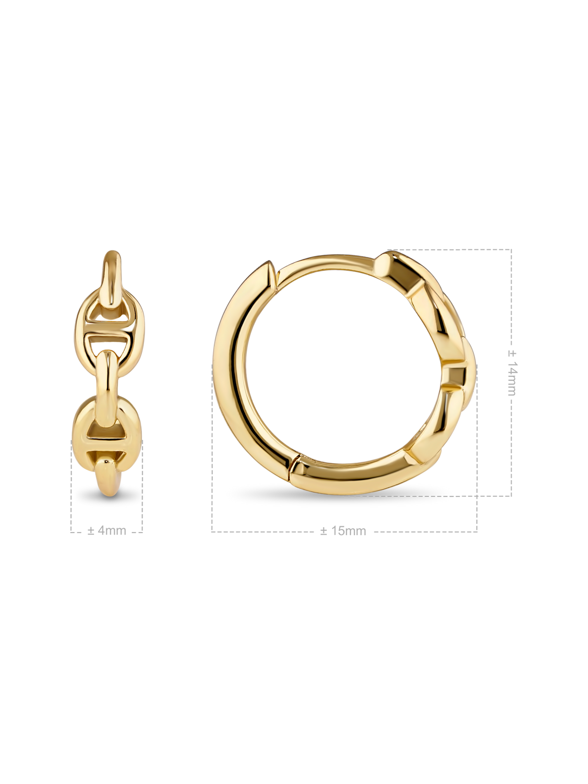 DEVATA Mariner Hoop Earrings in Gold Plated Sterling Silver