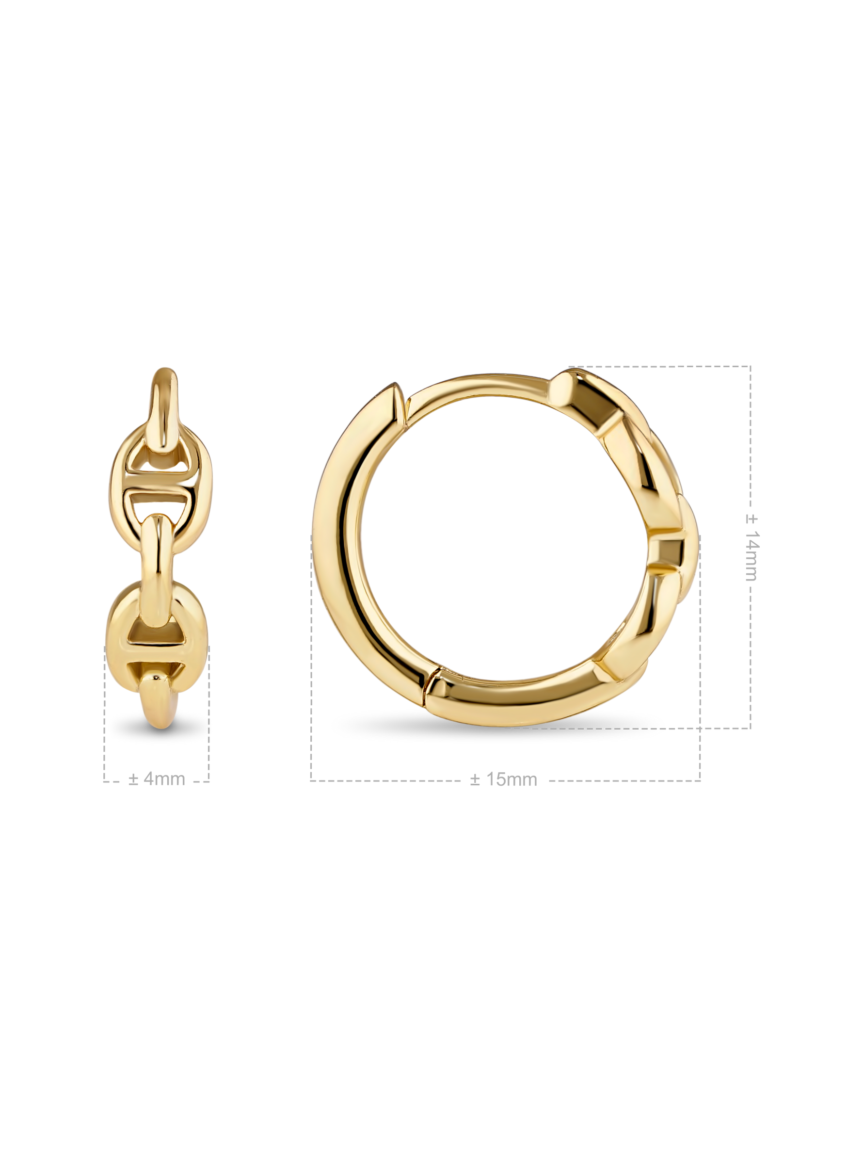 DEVATA Mariner Hoop Earrings in Gold Plated Sterling Silver