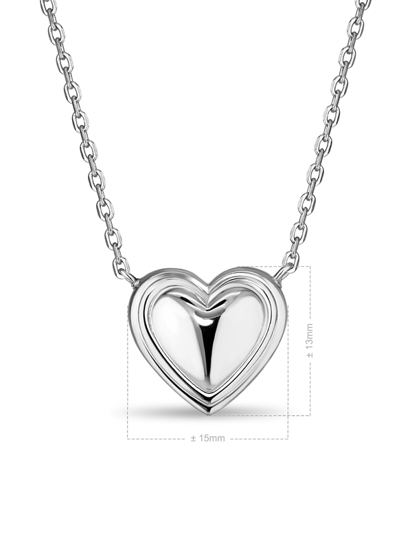 Contour-lined Heart Necklace