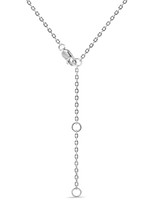 DEVATA Contour-lined Heart Necklace in Rhodium Plated Sterling Silver