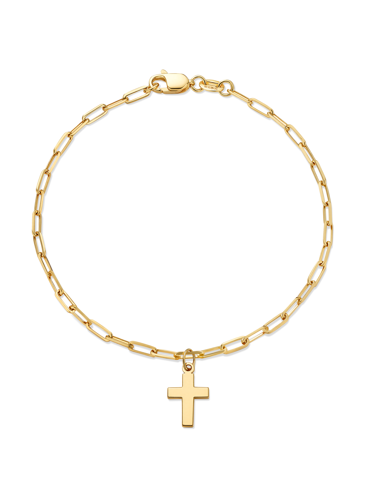 Cross Charm Paperclip Chain Bracelet