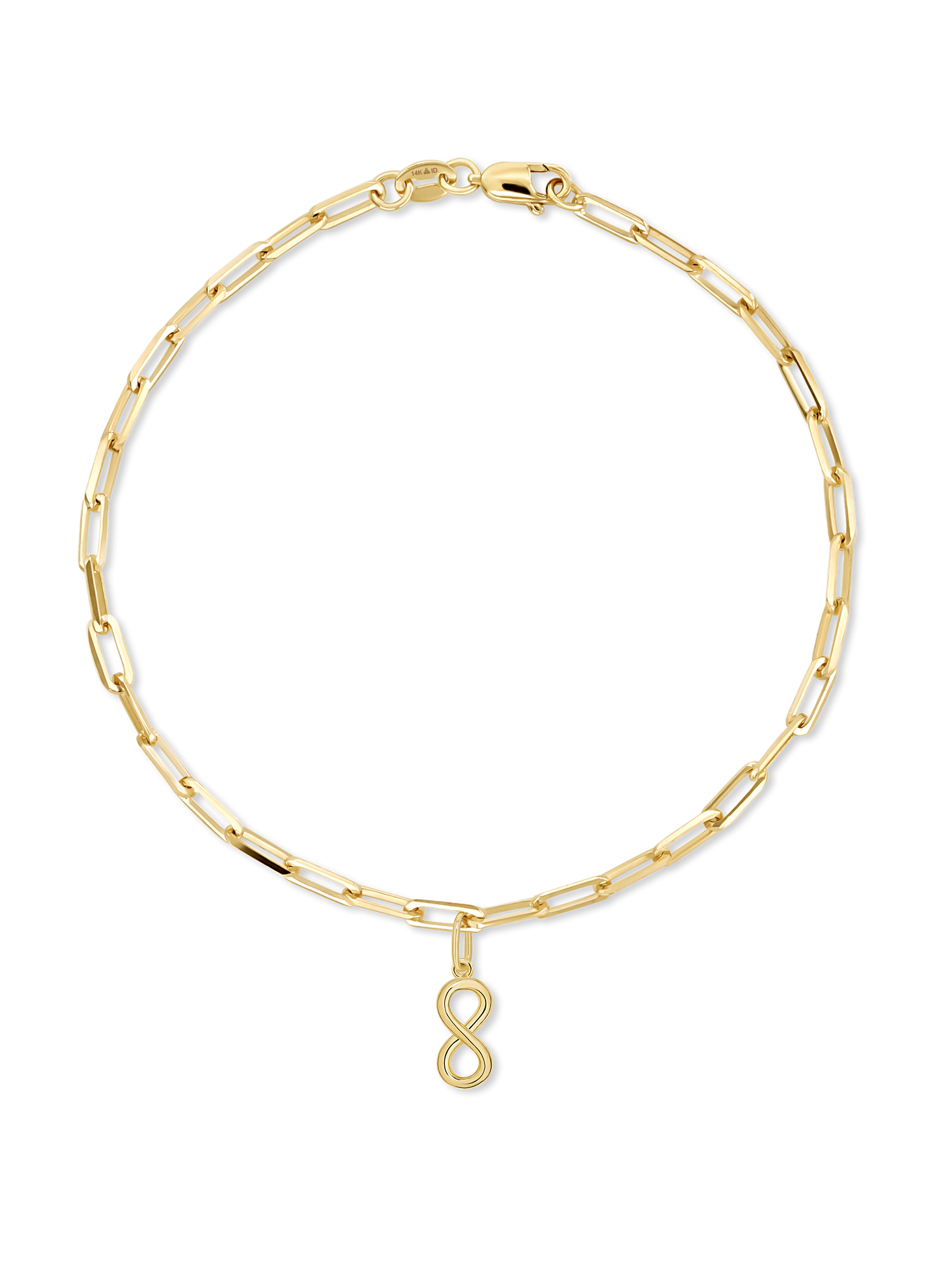 Infinity Charm with Paperclip Chain Bracelet