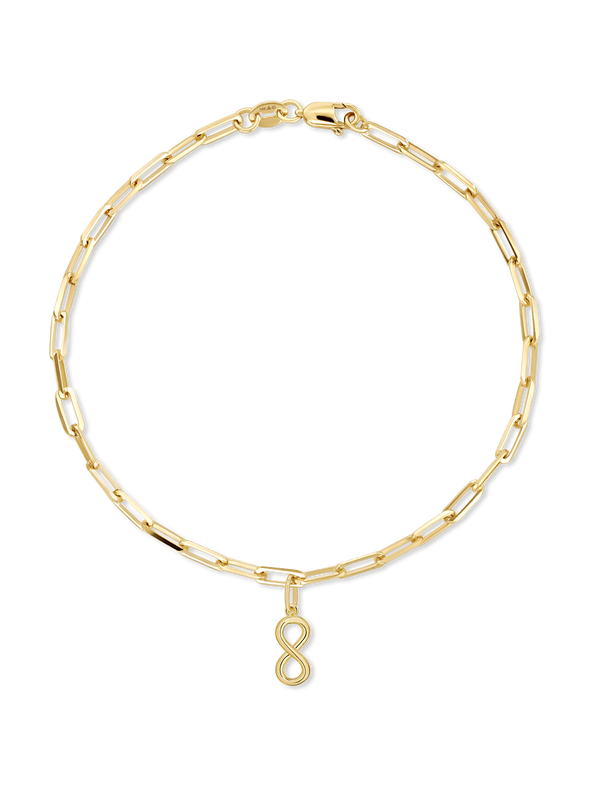 Infinity Charm with Paperclip Chain Bracelet