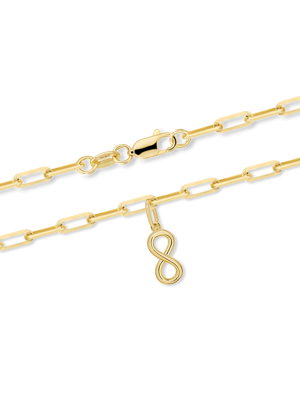 Infinity Charm with Paperclip Chain Bracelet