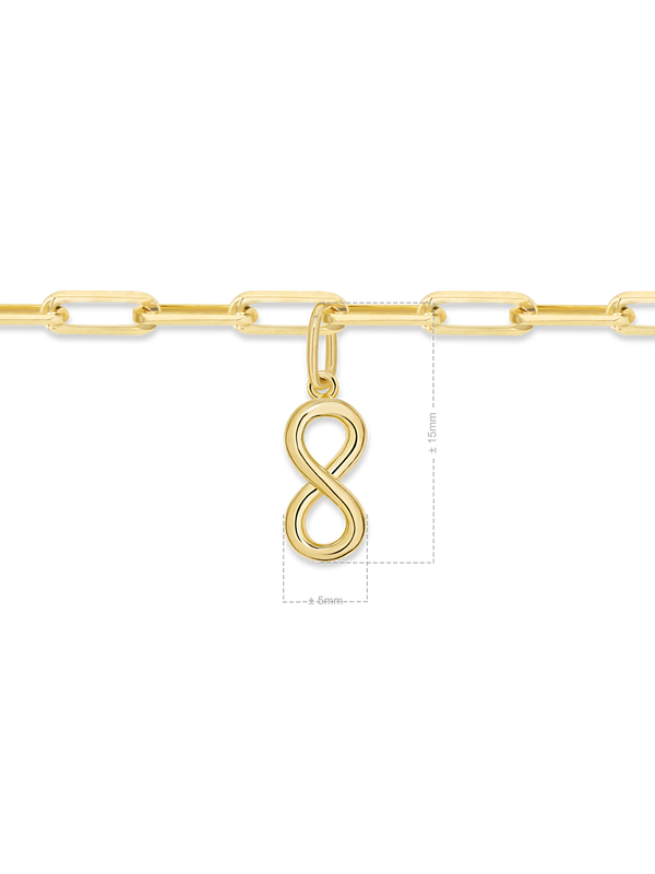 Infinity Charm with Paperclip Chain Bracelet