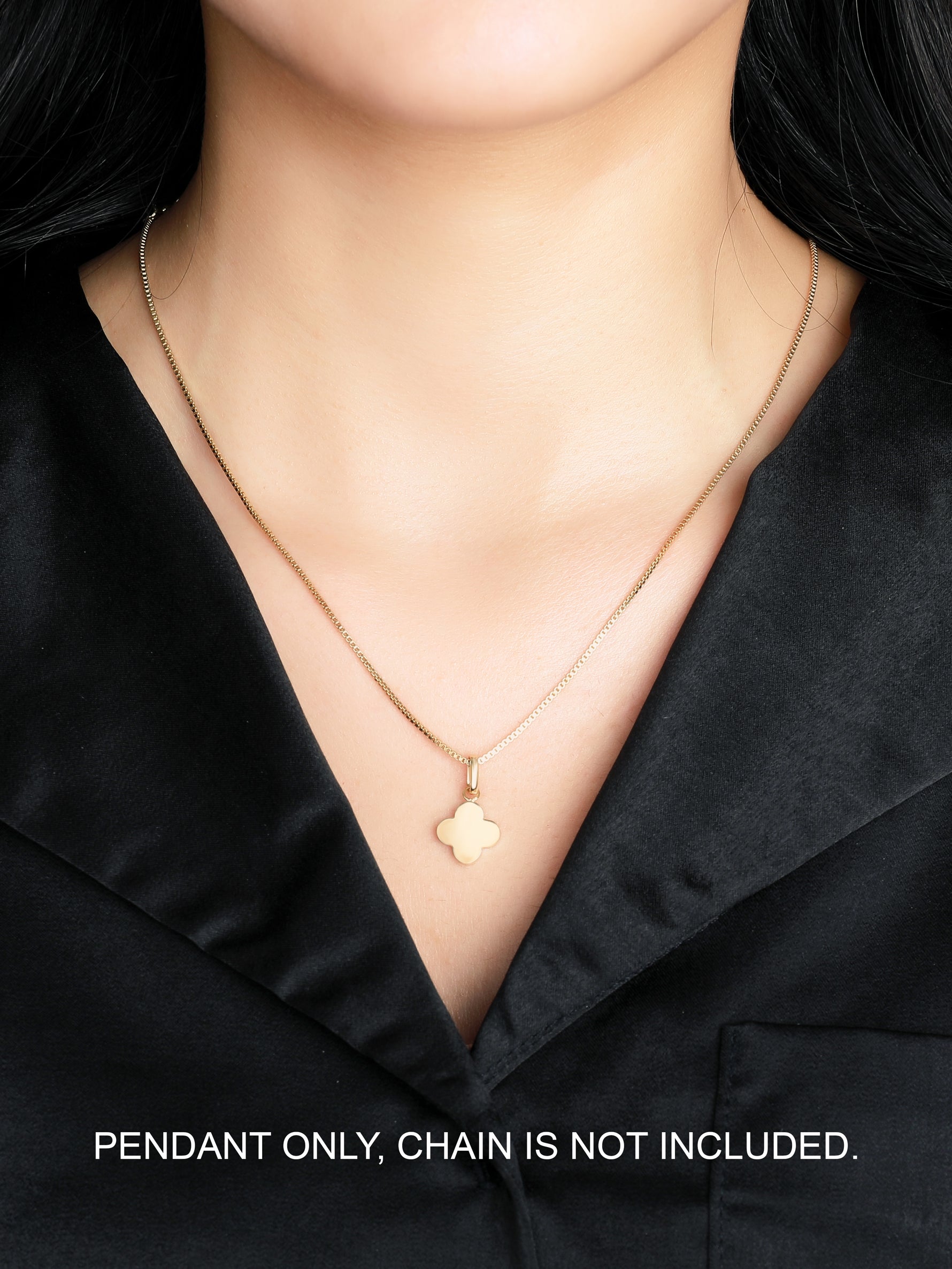 Clover Charm Pendant in 14K Solid Gold