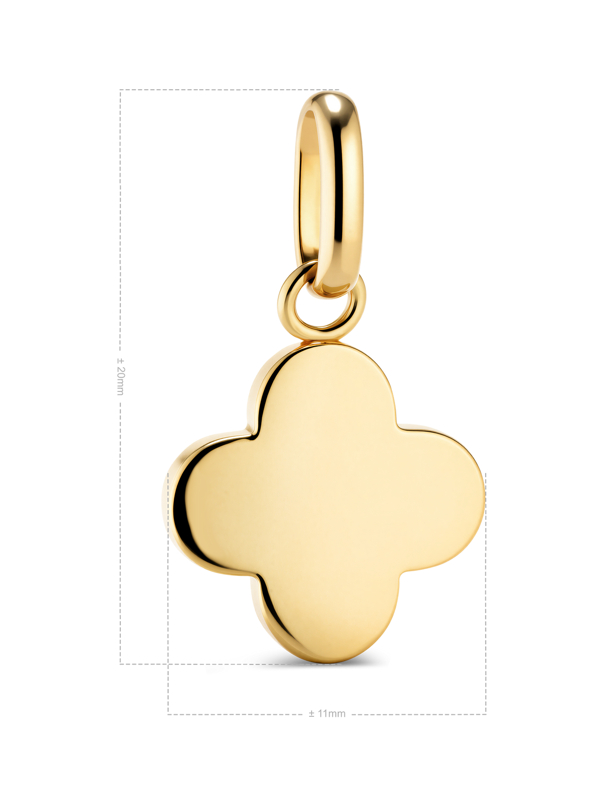 Clover Charm Pendant in 14K Solid Gold