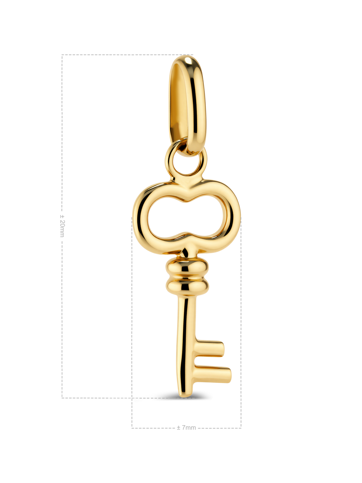 Key Charm Pendant in 14K Solid Gold
