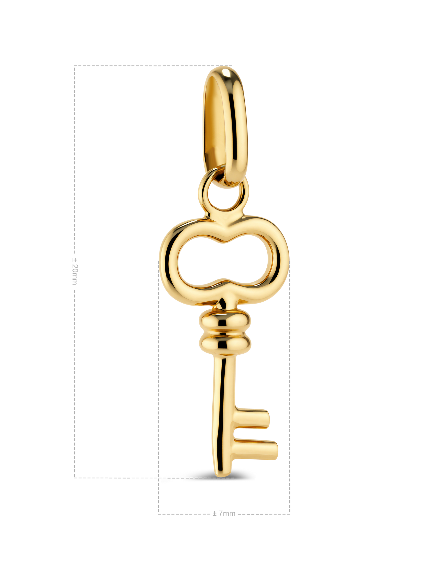 Key Charm Pendant in 14K Solid Gold