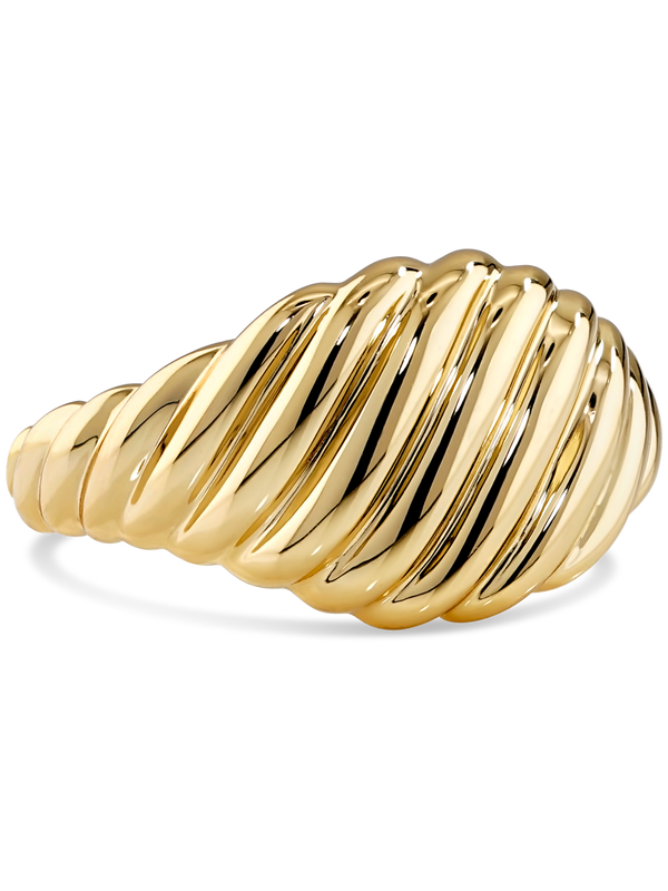 DEATA Rope Ring  Gold Plated Sterling Silver
