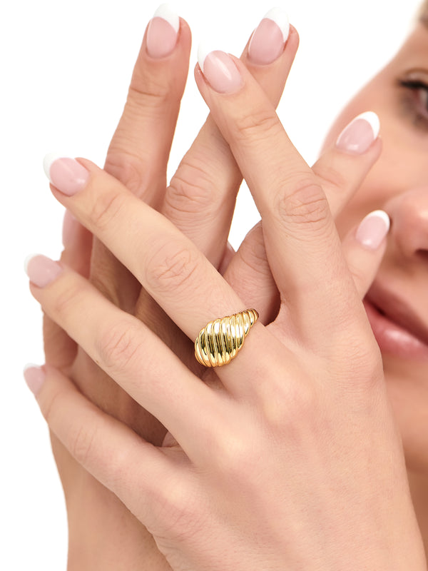 DEATA Rope Ring  Gold Plated Sterling Silver