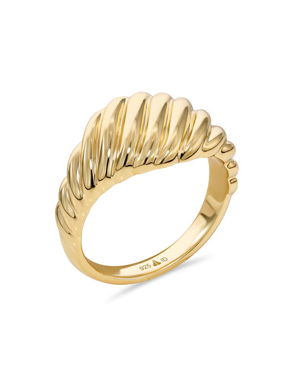 DEVATA Rope Ring  Gold Plated Sterling Silver