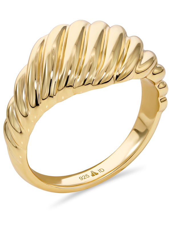 DEATA Rope Ring  Gold Plated Sterling Silver