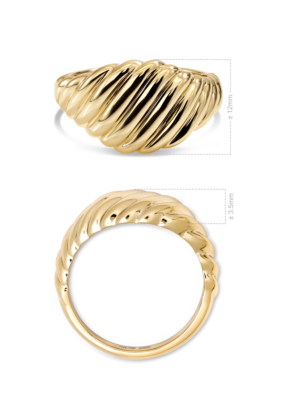 DEVATA Rope Ring in Gold Plated Sterling Silver