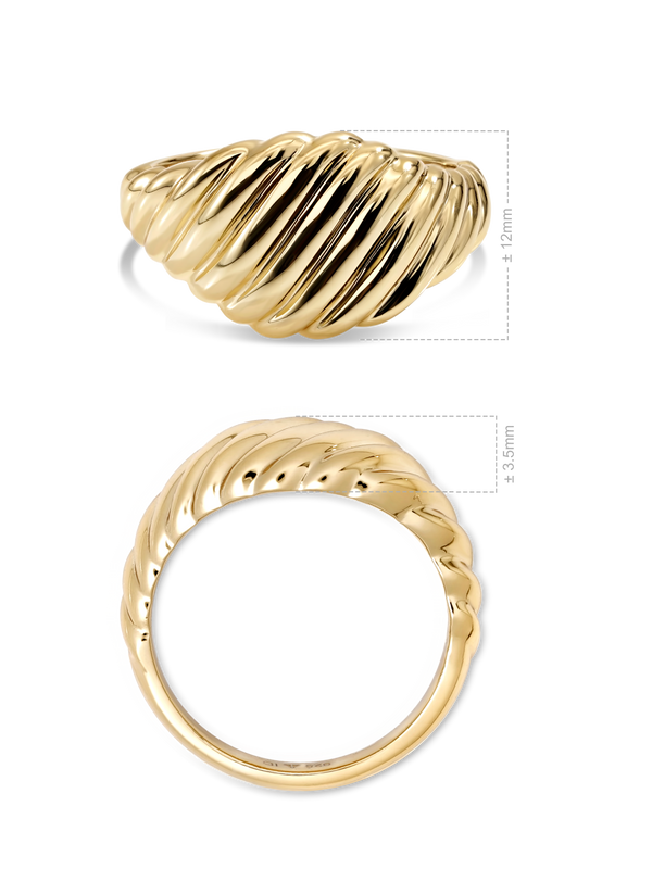 DEATA Rope Ring  Gold Plated Sterling Silver