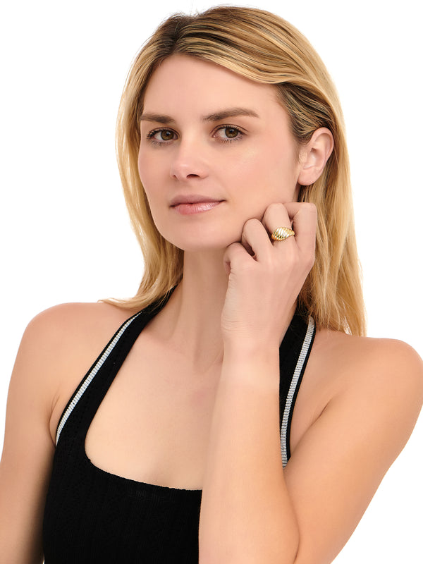 DEATA Rope Ring  Gold Plated Sterling Silver