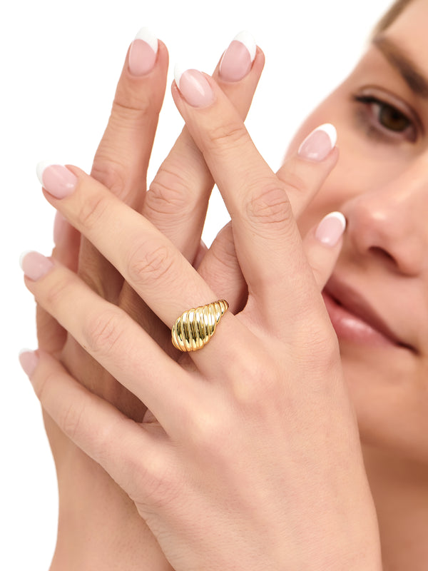 DEATA Rope Ring  Gold Plated Sterling Silver