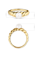 DEVATA Freshwater Pearl on Rope Ring in Gold Plated Sterling Silver