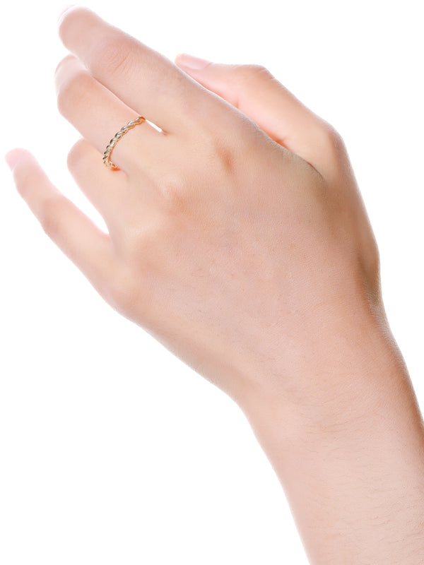 Devata Twisted Rope Ring in 14K Gold