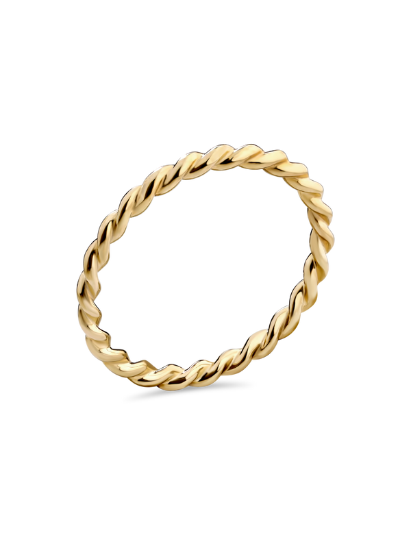 Devata Twisted Rope Ring in 14K Gold