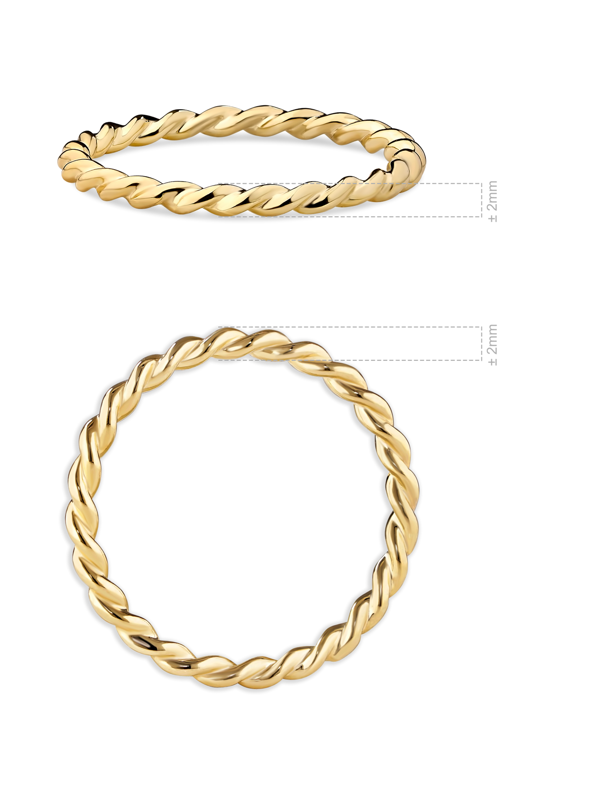 Devata Twisted Rope Ring in 14K Gold