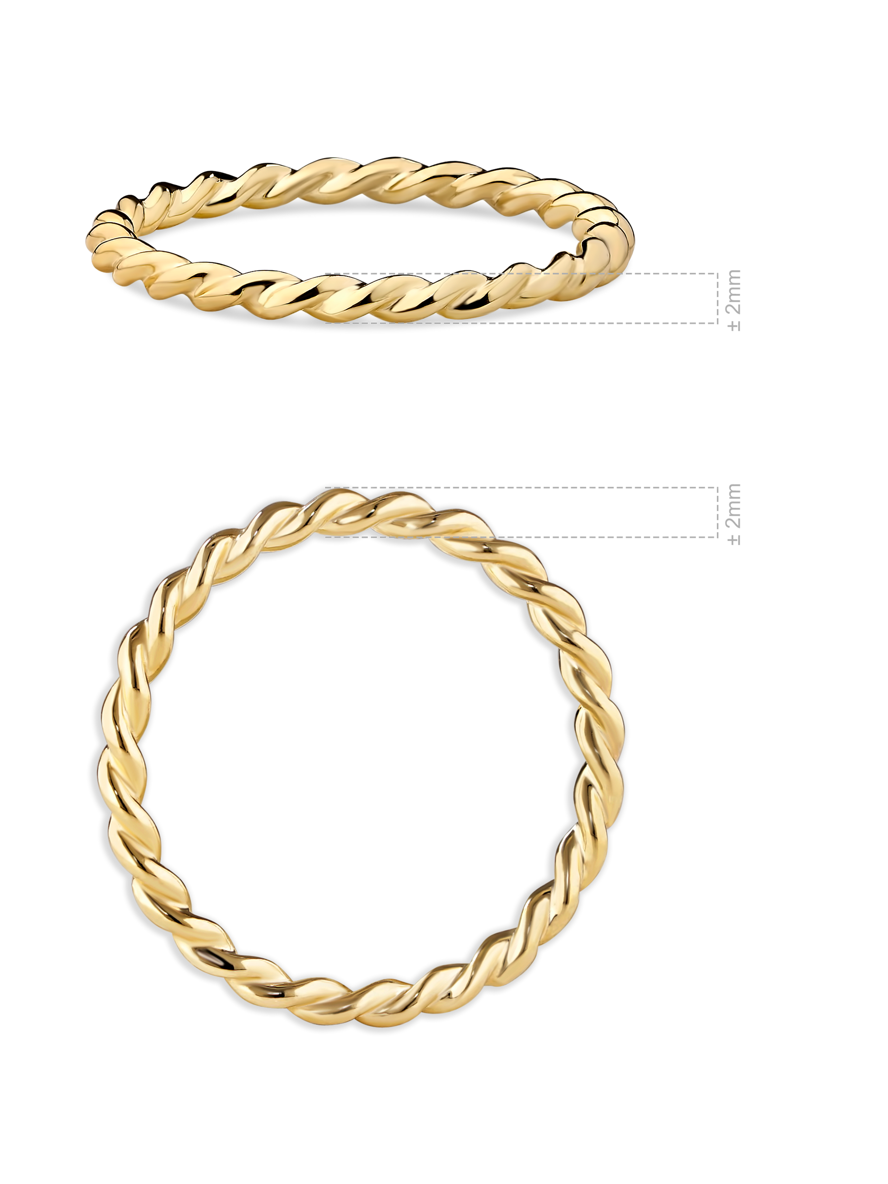 Devata Twisted Rope Ring in 14K Gold