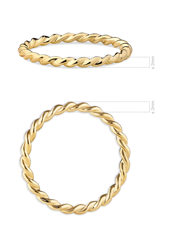 Devata Twisted Rope Ring in 14K Gold