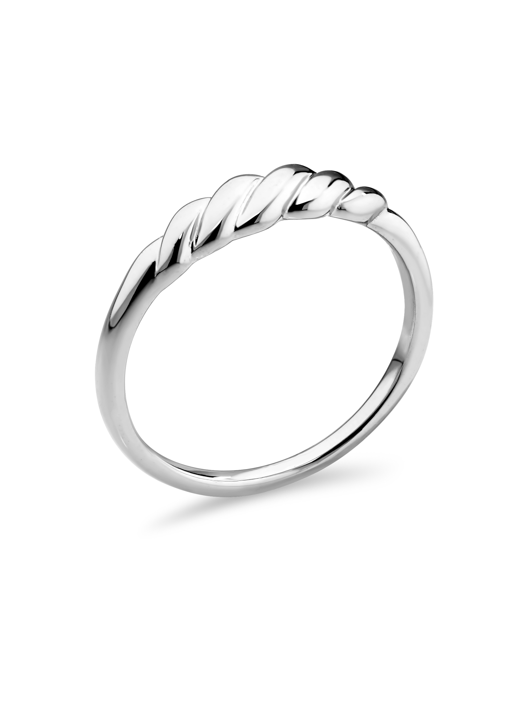 DEVATA Rope Ring in Rhodium Plated Sterling Silver