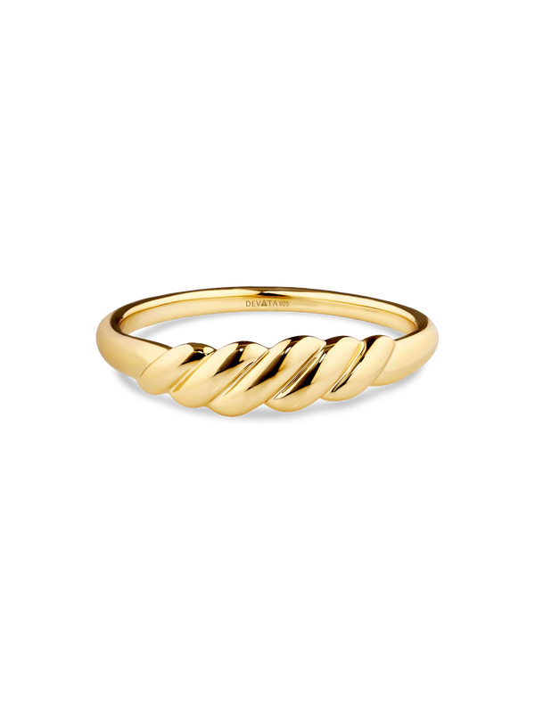 Rope Ring in Gold Plated Sterling Silver