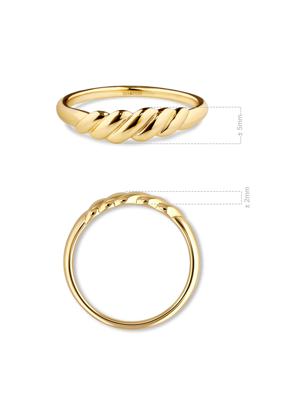 Rope Ring in Gold Plated Sterling Silver