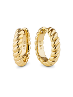 DEVATA Rope Hoop Earrings in Gold Plated Sterling Silver