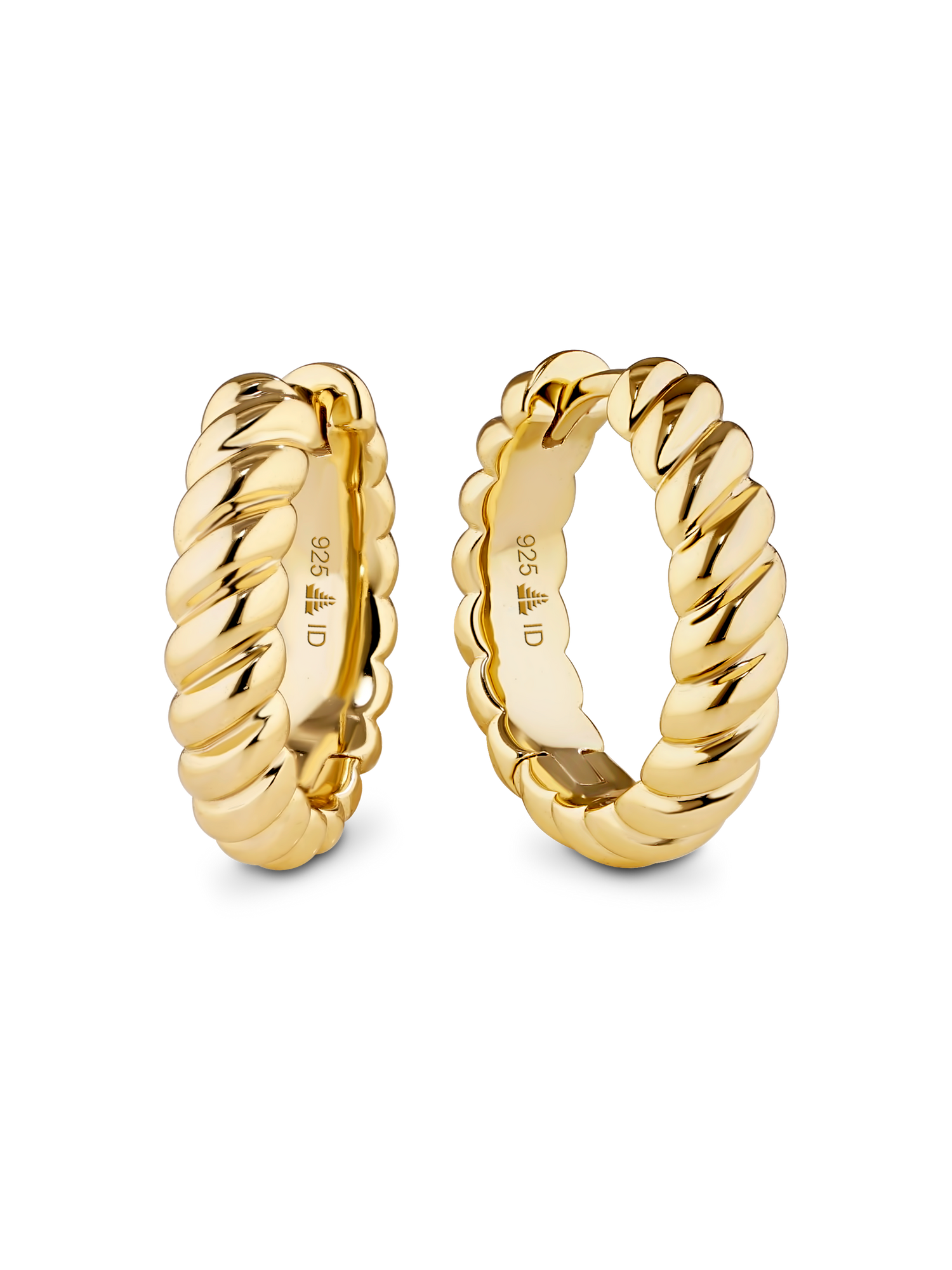 Rope Hoop Earrings in Gold Plated Sterling Silver