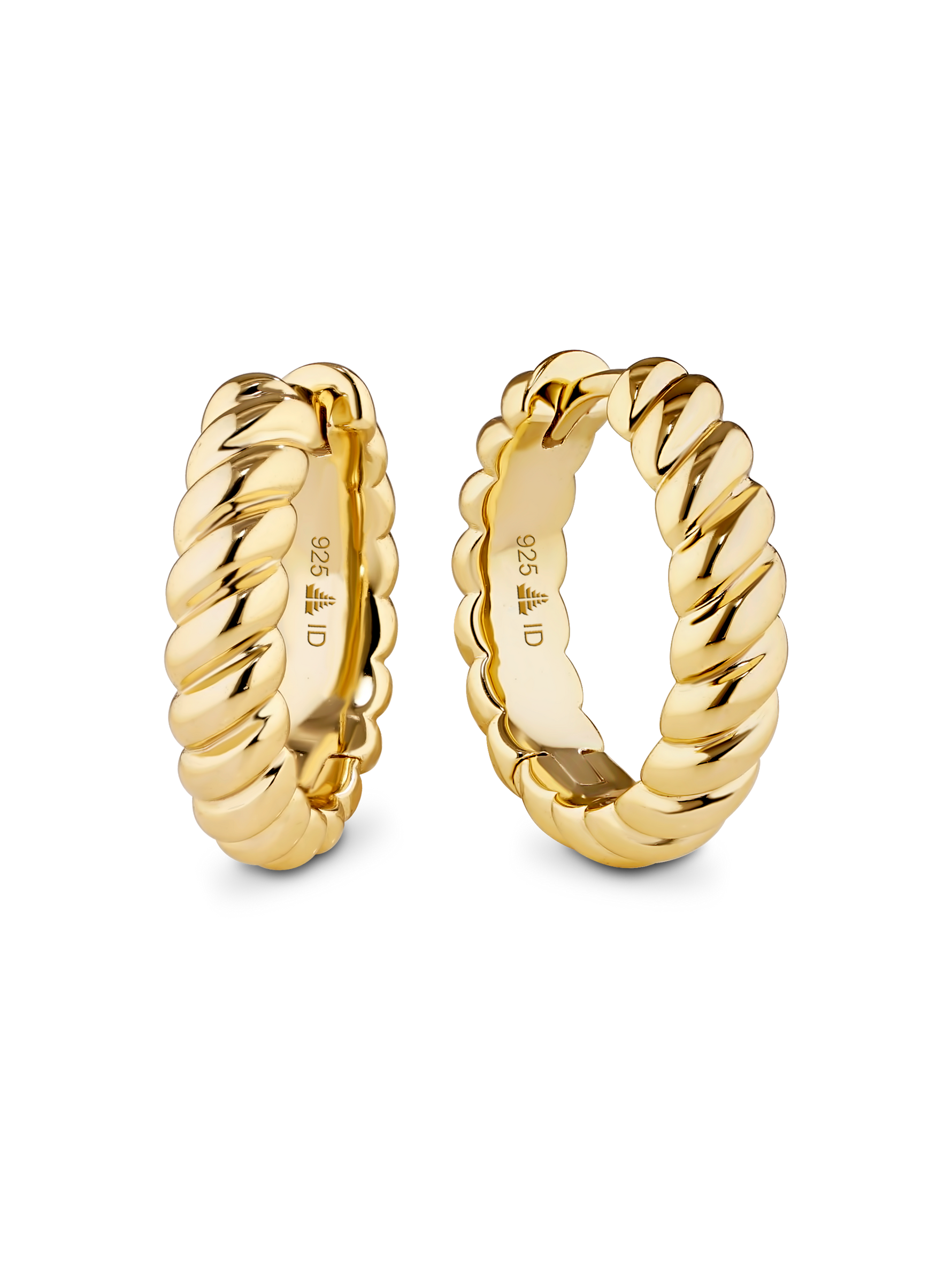 DEVATA Rope Hoop Earrings in Gold Plated Sterling Silver#gold-plated