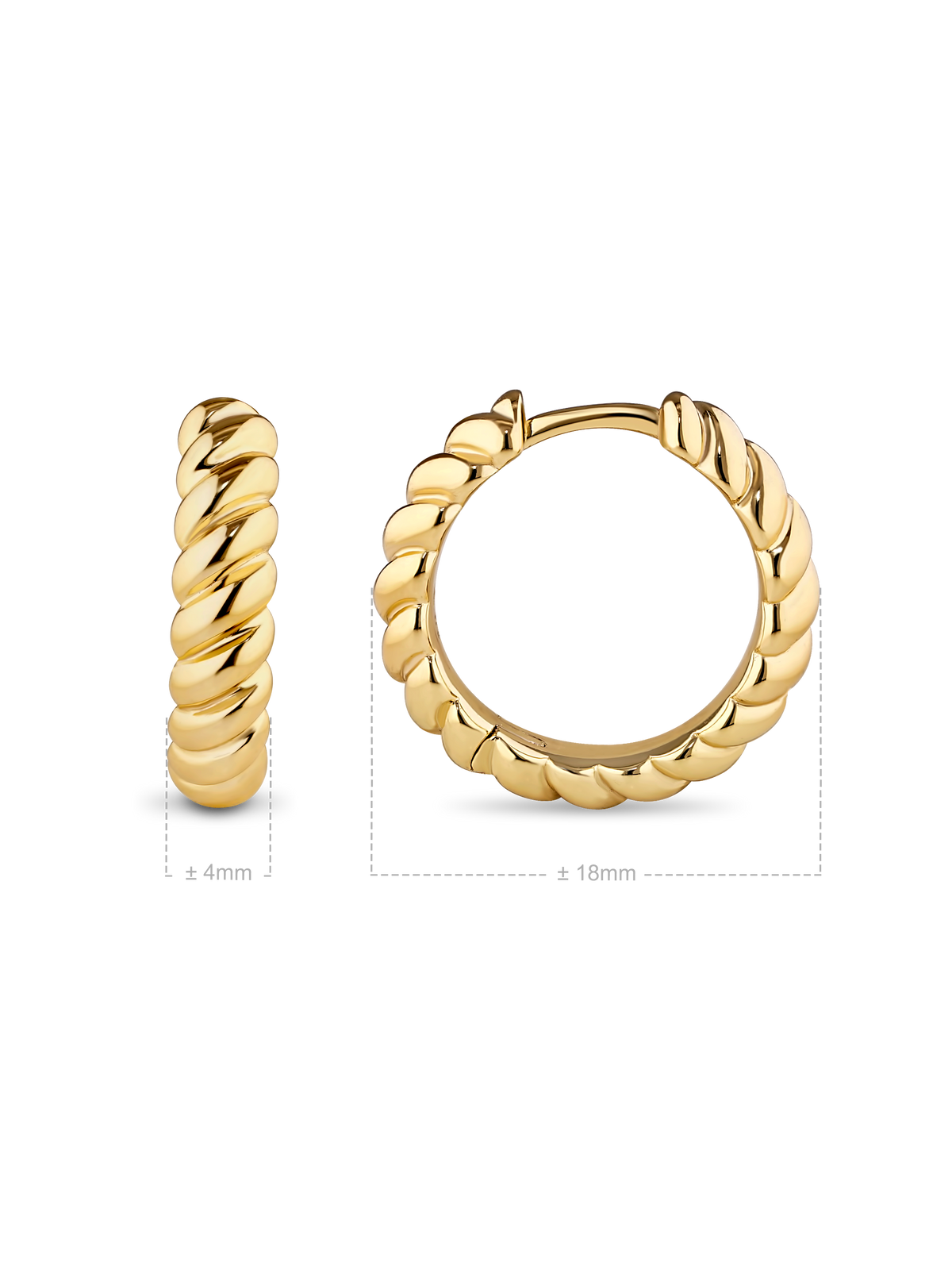 DEVATA Rope Hoop Earrings in Gold Plated Sterling Silver