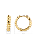 DEVATA Rope Hoop Earrings in Gold Plated Sterling Silver