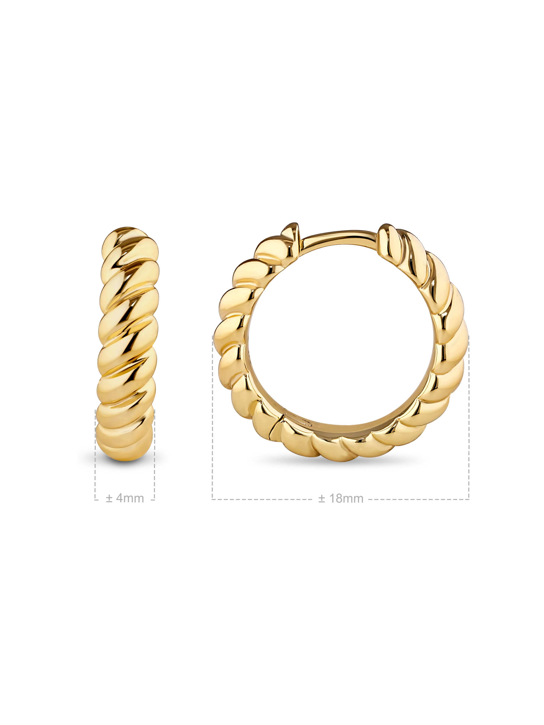 DEVATA Rope Hoop Earrings in Gold Plated Sterling Silver