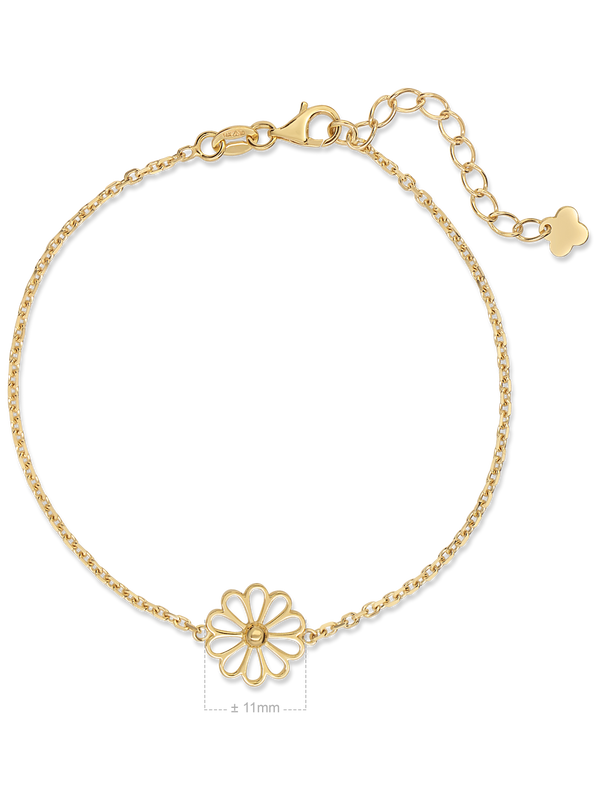 14K Gold Daisy Flower Chain Bracelet