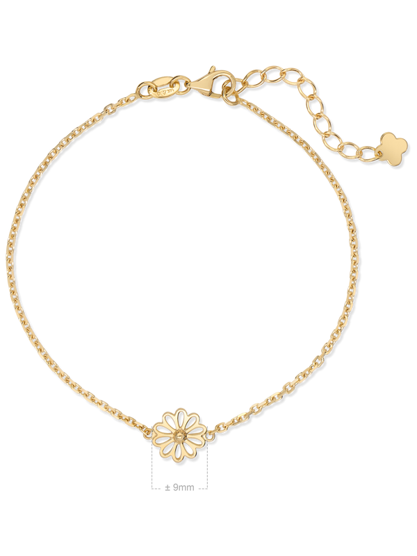14K Gold Daisy Flower Chain Bracelet