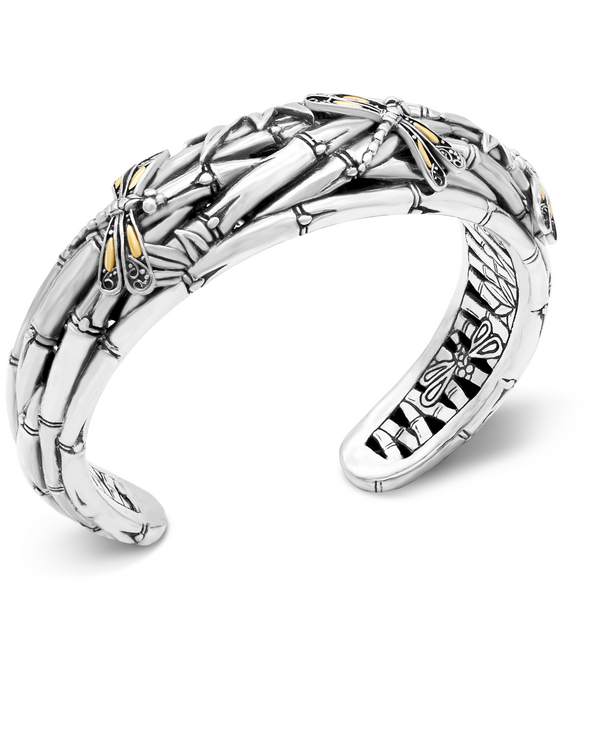 DEVATA Bali Gold Accent Sterling Silver Cuff Bracelet