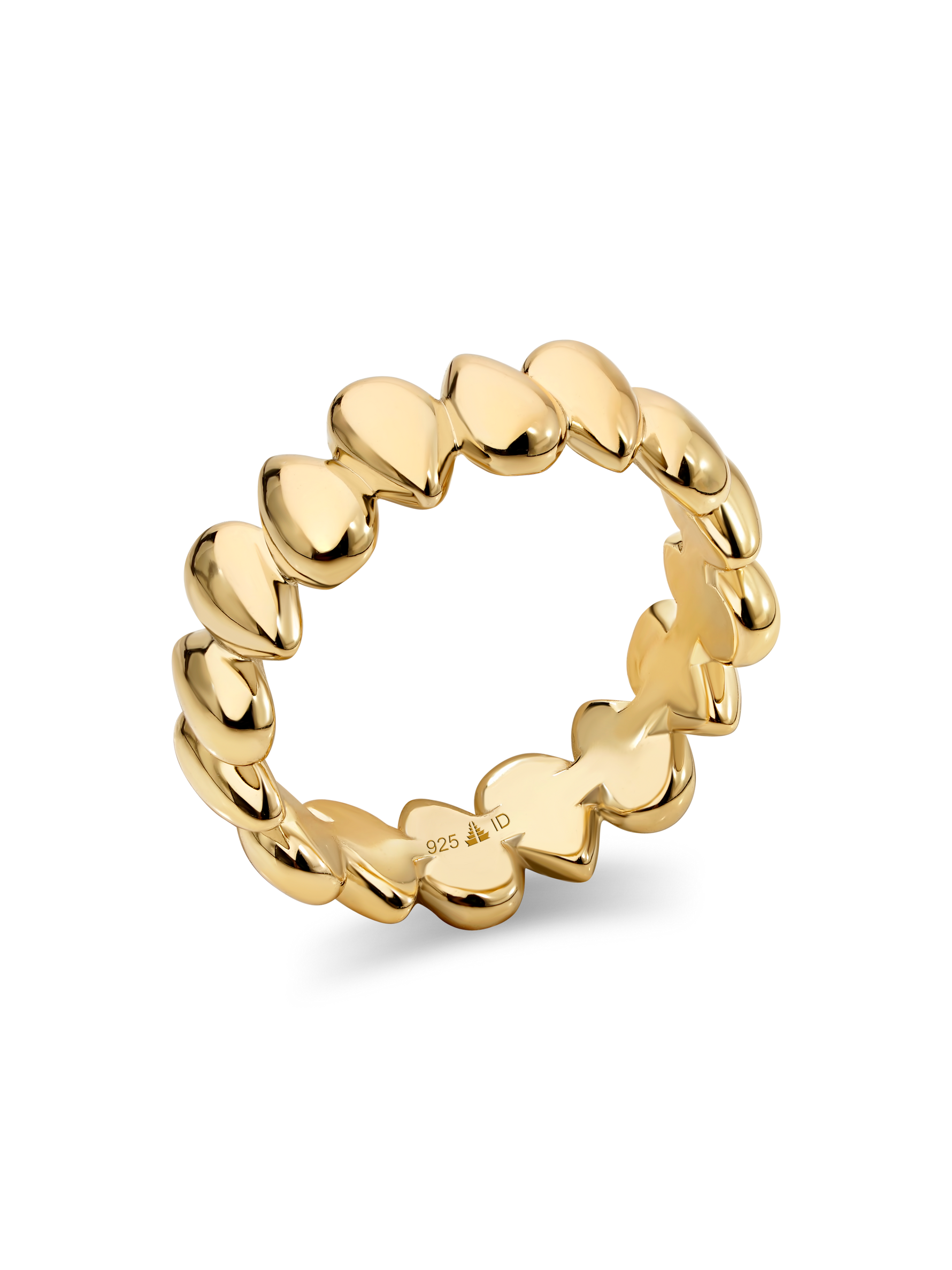 DEVATA Teardrop Eternity Band Ring in Gold Plated Sterling Silver