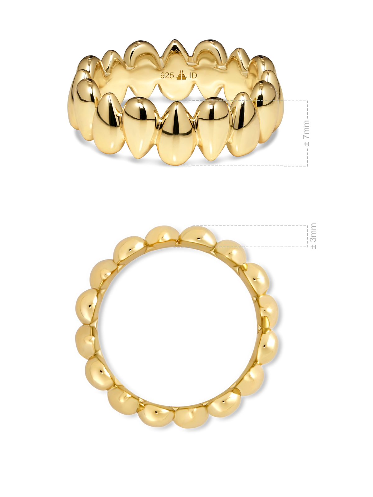 DEVATA Teardrop Eternity Band Ring in Gold Plated Sterling Silver