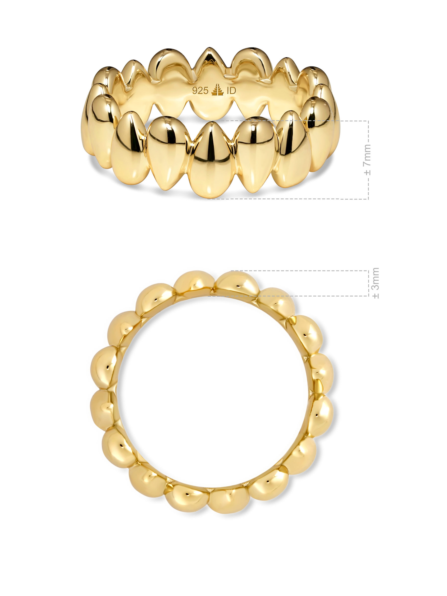 DEVATA Teardrop Eternity Band Ring in Gold Plated Sterling Silver