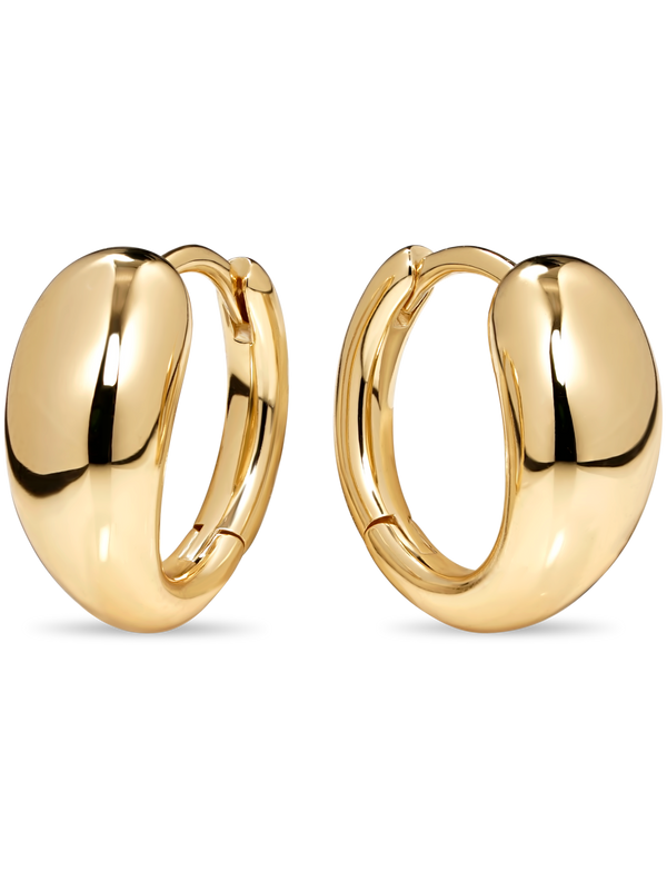 DEVATA Teardrop Hoop Earrings Gold Plated Sterling Silver