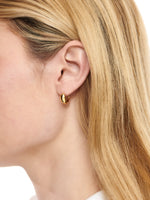 DEVATA Teardrop Hoop Earrings in Gold Plated Sterling Silver
