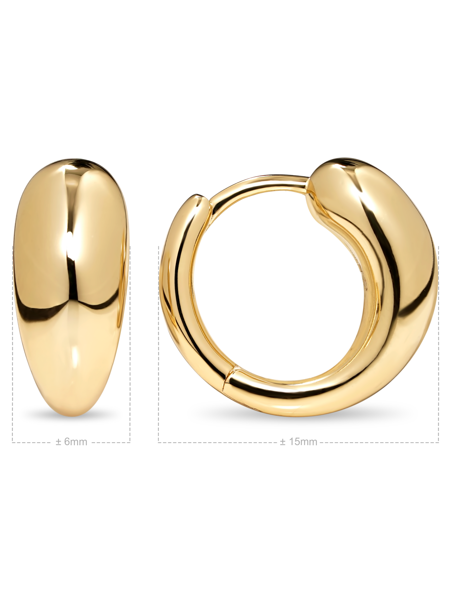 DEVATA Teardrop Hoop Earrings in Gold Plated Sterling Silver
