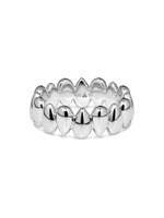 DEVATA Teardrop Eternity Band Ring in Rhodium Plated Sterling Silver