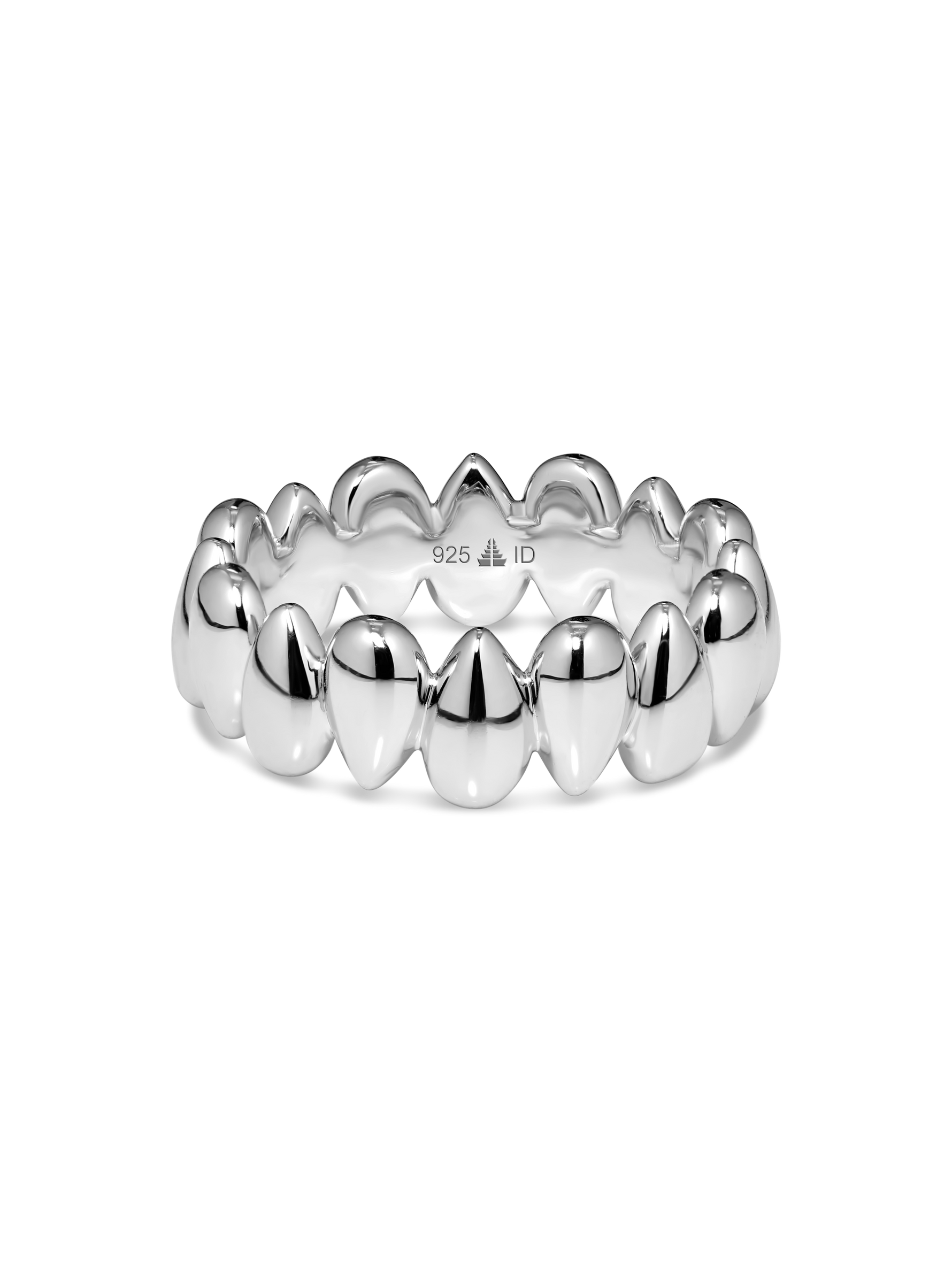 DEVATA Teardrop Eternity Band Ring in Rhodium Plated Sterling Silver