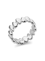 DEVATA Teardrop Eternity Band Ring in Rhodium Plated Sterling Silver