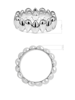 DEVATA Teardrop Eternity Band Ring in Rhodium Plated Sterling Silver