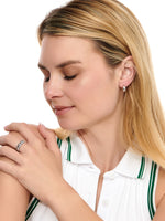 DEVATA Teardrop Eternity Band Ring in Rhodium Plated Sterling Silver